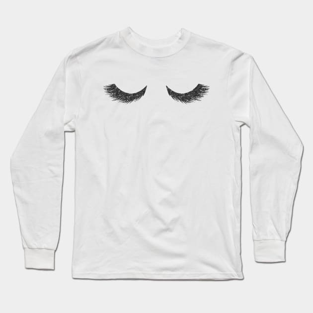 Sparkle Eyelashes Long Sleeve T-Shirt by NatureMagick